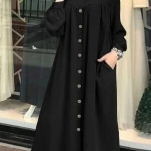 WOOD BUTTON ABAYA
